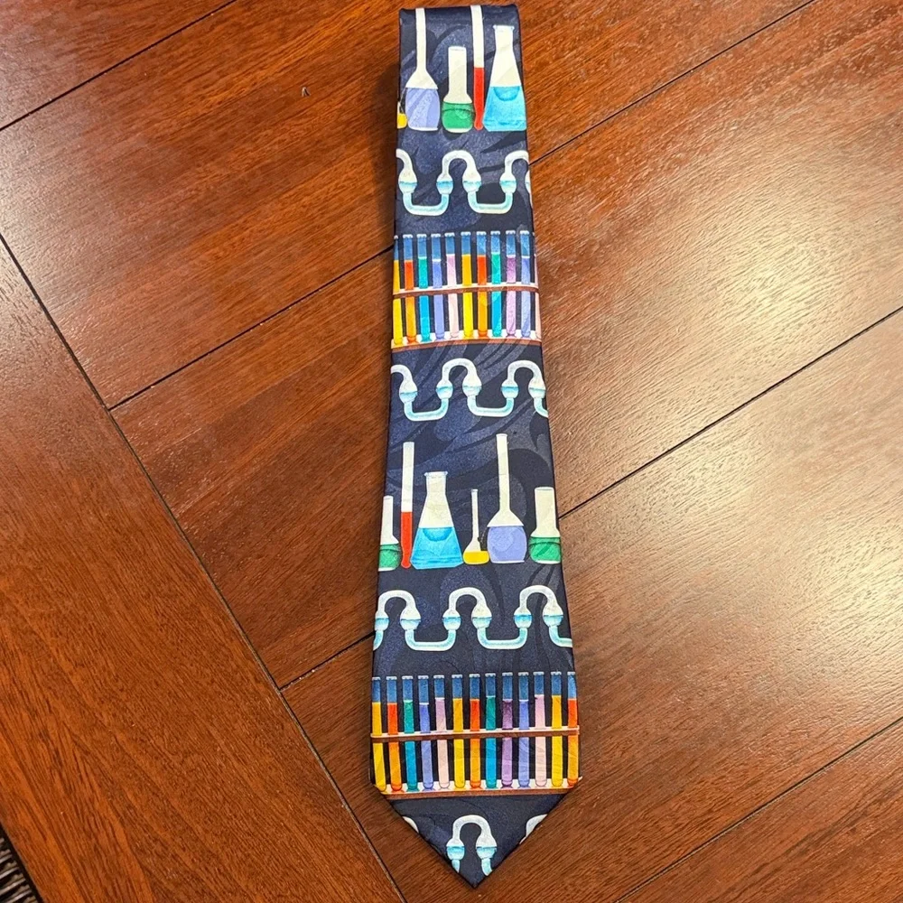Steven Harris Hand Made Colorful Science Themed Tie